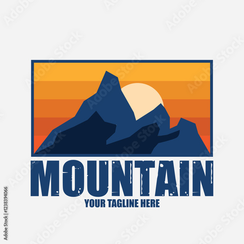 mountain adventure landscape icon vector illustration template design logo