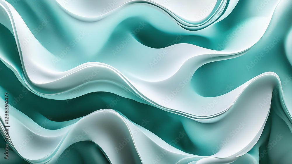 Fototapeta premium Turquoise and White Waves in Harmony