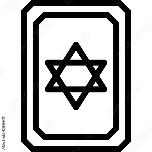 Vector Icon Horoscope, Card Reading, Hexagram, Esoteric, Fortune, Occult Magic