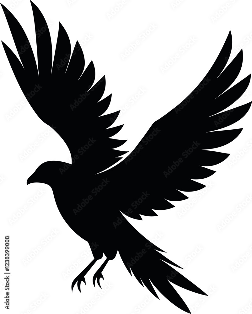 Obraz premium eagle vector illustration flying bird vector silhouette