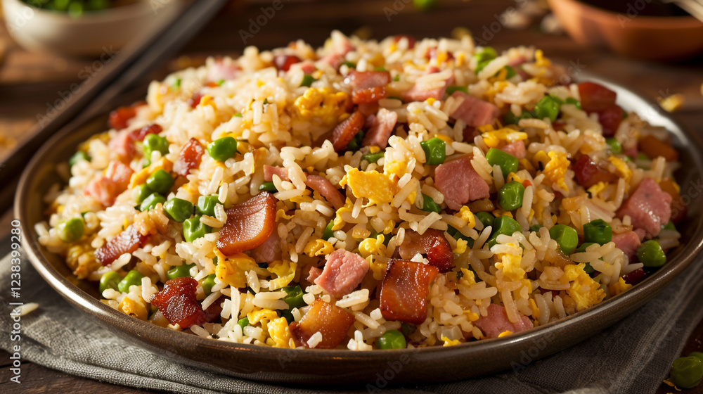 Chinese fried rice on a plate Chinese fried rice on a plate