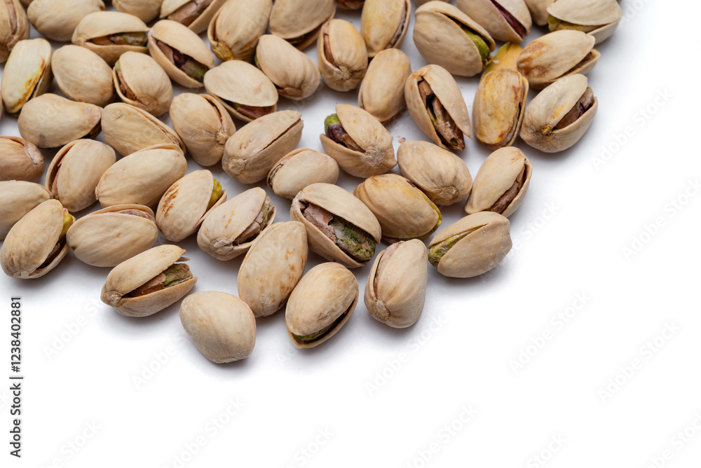 pistachio nuts on white background pistachio nuts on white background