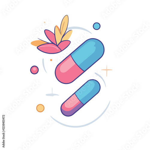 Flat Colorful Vector Collection of Capsules – Medicine and Pharmaceutical Pill Icons