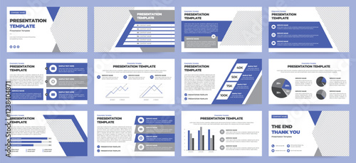 Modern presentation slide templates. Infographic elements template set for web, print, annual report brochure, business flyer leaflet marketing and advertising template. Vector Illustration.