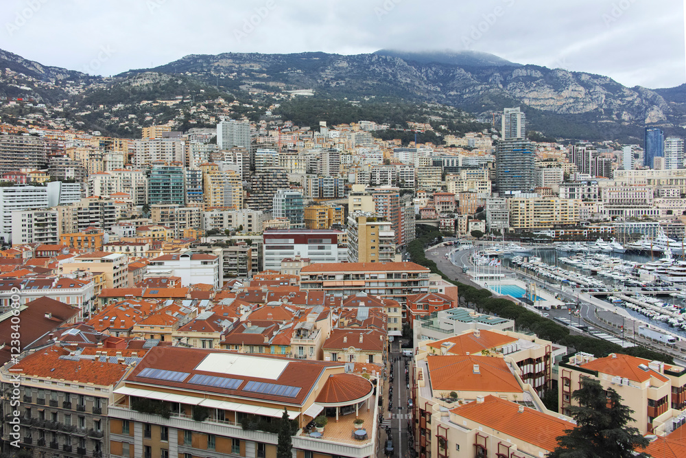 Naklejka premium Panorama of city of Monte Carlo, Monaco