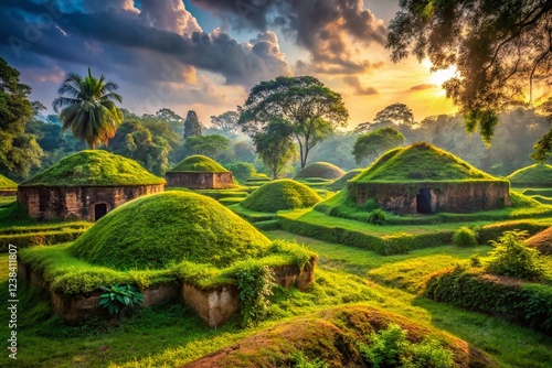 Ancient Ahom Burial Mounds, Charaideo, Assam, India:  Mystical Urban Exploration Photography photo