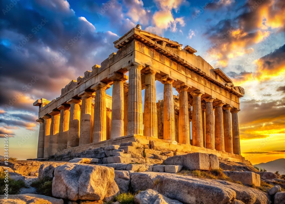 Obraz premium Ancient Athens: The Acropolis and Parthenon Temple, Greece