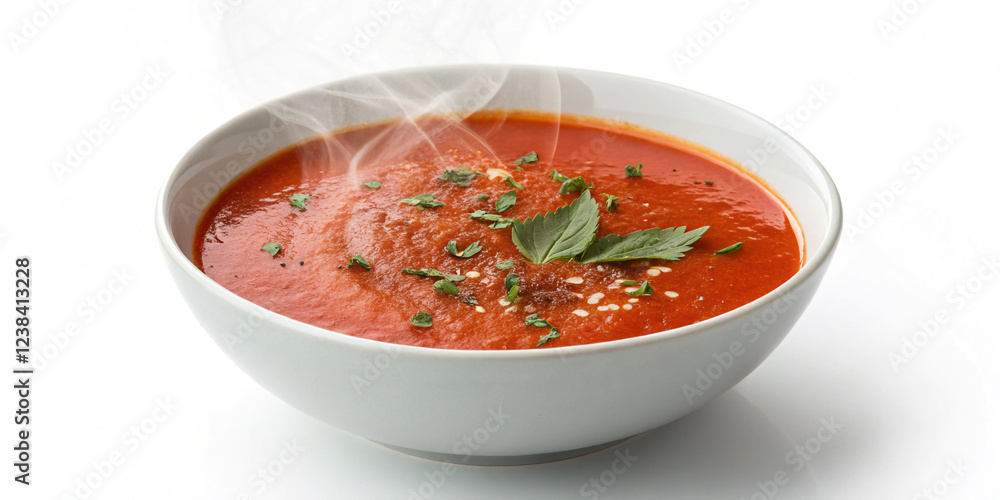 Tomato Soup Bowl Isolated on a White Background Tomato Soup Bowl Isolated on a White Background