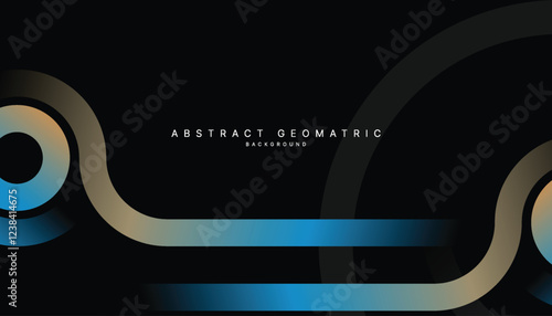 Presentation title slide design template with geometric graphics.	