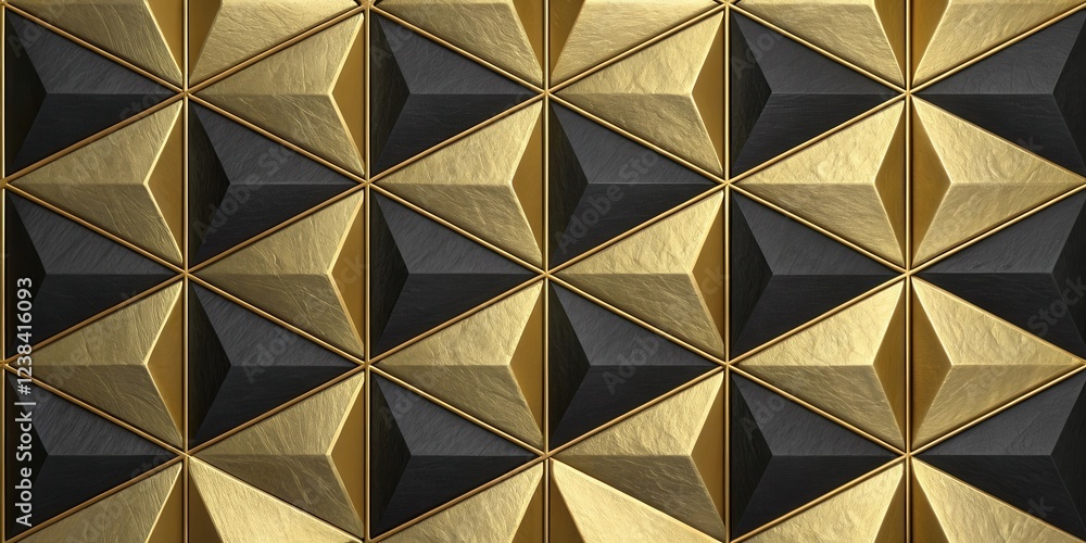 Abstract Gold and Black Triangular Pattern Wall Texture Abstract Gold and Black Triangular Pattern Wall Texture