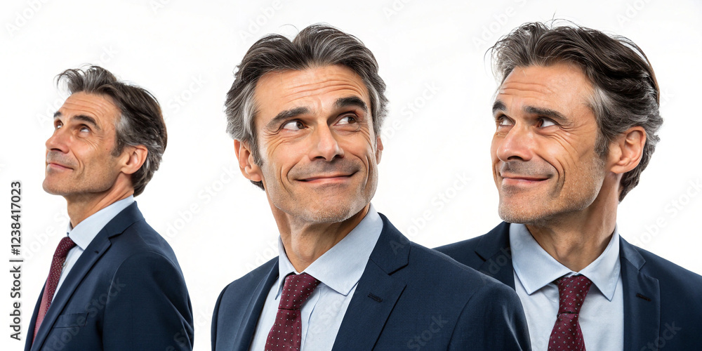 A Series of Various Expressions from a Businessman, Capturing Emotions in Professional Settings A Series of Various Expressions from a Businessman, Capturing Emotions in Professional Settings