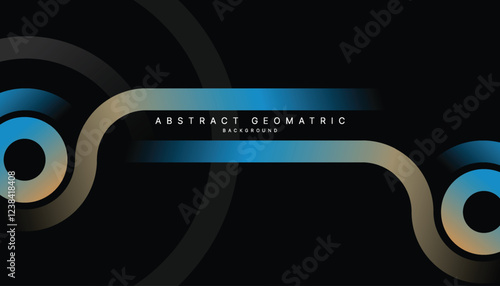 Presentation title slide design template with geometric graphics.	