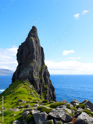 The An Bhuideal sea stack in County Donegal - The highest sea stack in Ireland photo