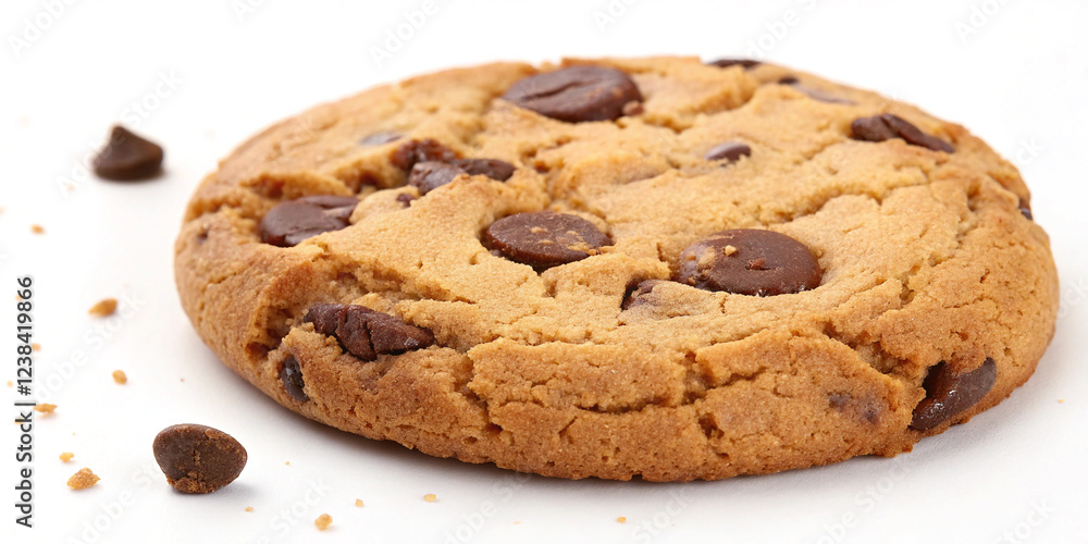 Delicious Chocolate Chip Cookie Isolated on a Clean Background for Sweet Moments Delicious Chocolate Chip Cookie Isolated on a Clean Background for Sweet Moments