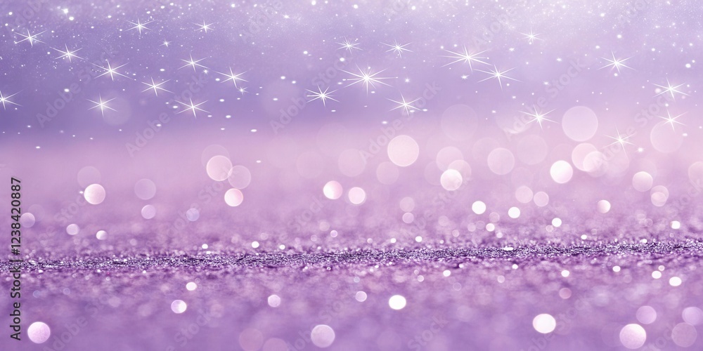 A Sparkling Lavender Glitter Background with Shimmering Stars and Soft Bokeh Lights A Sparkling Lavender Glitter Background with Shimmering Stars and Soft Bokeh Lights