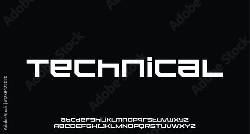 Abstract minimal modern alphabet fonts. Typography technology vector illustration

