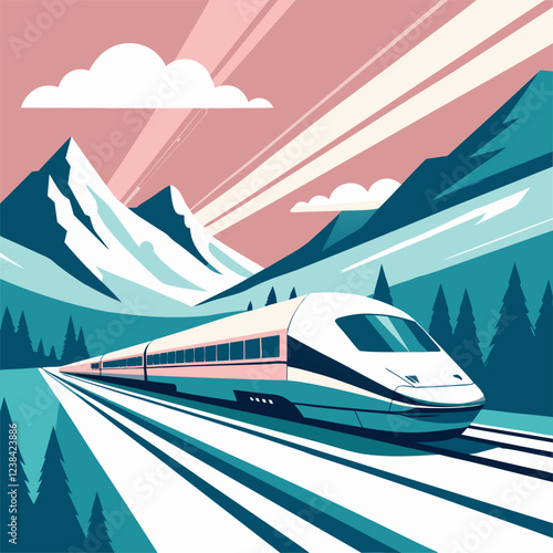 train in the mountains