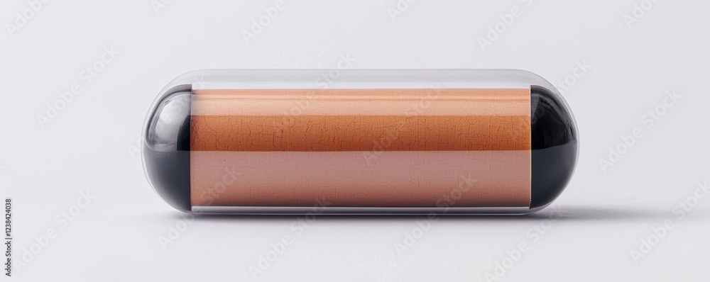 A sleek, transparent capsule featuring a wooden core and black ends, showcasing a modern and minimalist design aesthetic. A sleek, transparent capsule featuring a wooden core and black ends, showcasing a modern and minimalist design aesthetic.