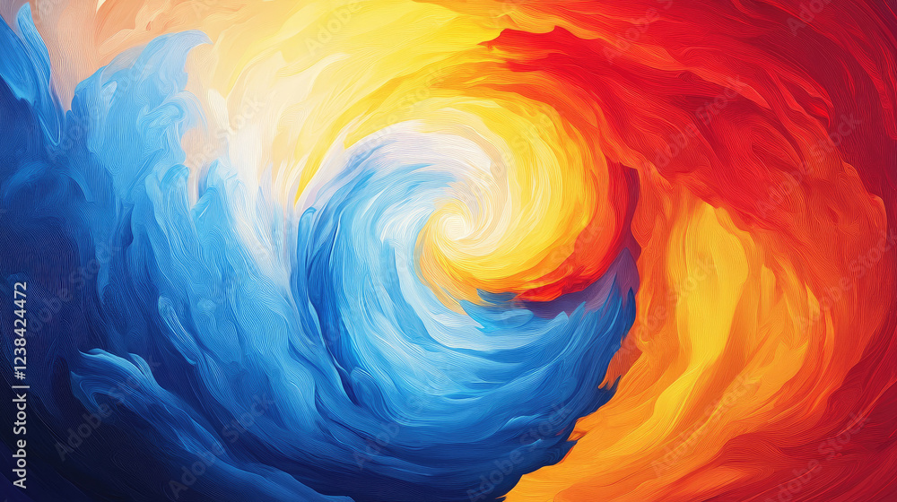 Abstract swirl of blue and red colors, representing balance and harmony. Abstract swirl of blue and red colors, representing balance and harmony.