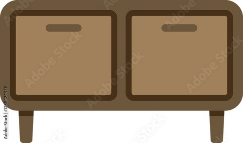 Simple icon of a nightstand with two drawers, perfect for representing bedroom furniture in a minimalist style