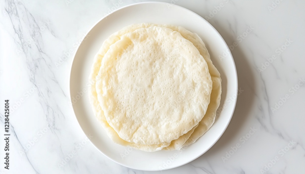 Gluten free crepes flat bread snack on white plate for simple food Gluten free crepes flat bread snack on white plate for simple food