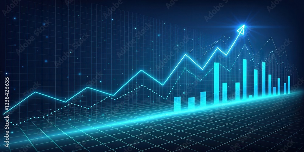 Fototapeta premium Ascending Financial Growth Chart Displaying Progress and Success