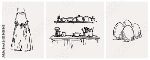 Culinary Essentials Illustrated with Kitchen Scene