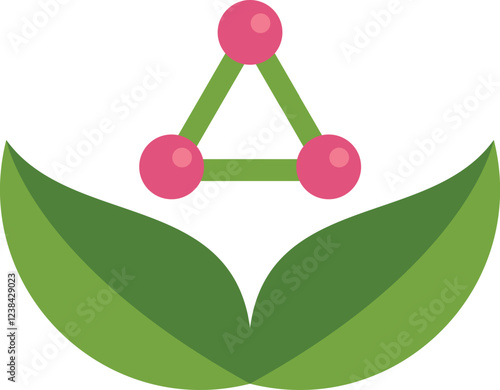 Minimalist vector illustration depicting the concept of green chemistry