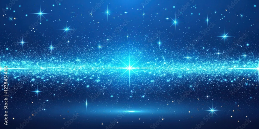 Celestial Sparkles A Dazzling Display of Cosmic Dust and Radiant Stars Across a Deep Blue Canvas