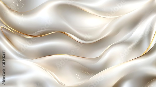 Elegant Gold Accents on Flowing White Silk