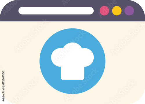 Website displaying a chef hat icon, representing online platforms dedicated to cooking, recipes, and culinary experiences