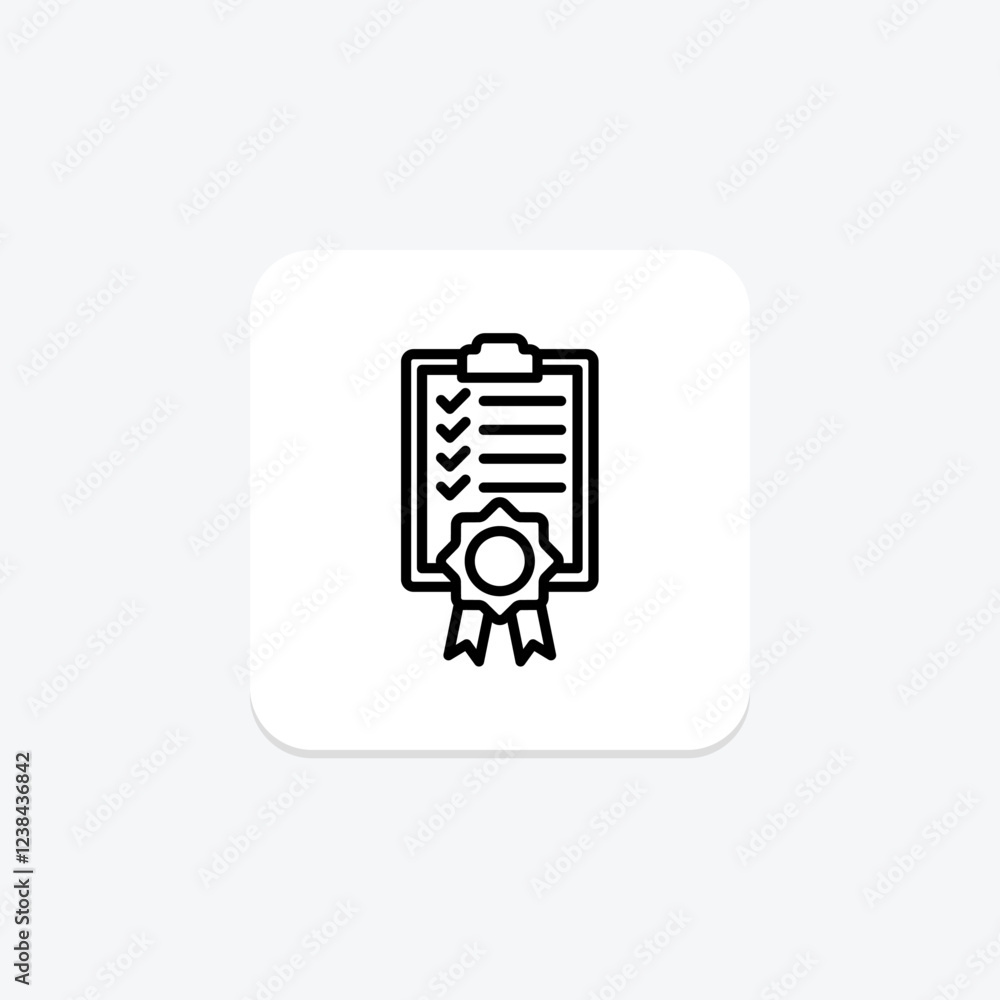 Quality Inspection line icon, vector, pixel perfect, illustrator file Quality Inspection line icon, vector, pixel perfect, illustrator file