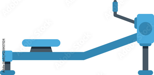 Blue rowing machine for working out muscles at the gym or at home