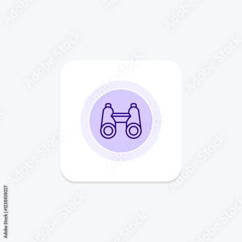 Binoculars color circle icon, vector, pixel perfect, illustrator file