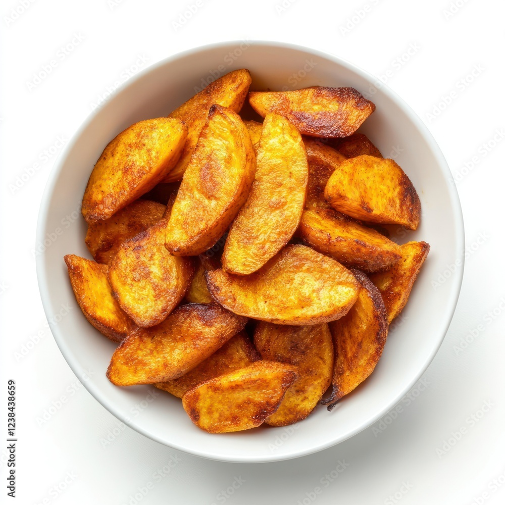 Crispy Golden Potato Wedges Bowl eat hot isolated P transparent background Crispy Golden Potato Wedges Bowl eat hot isolated P transparent background