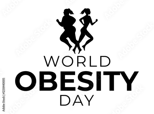 World Obesity Day black vector typo Logo Black Color