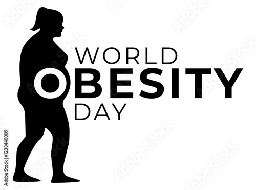 World Obesity Day black vector typo Logo Black Color