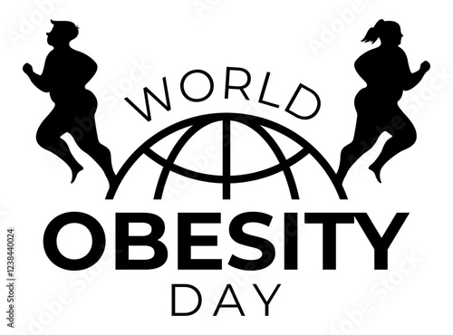 World Obesity Day black vector typo Logo Black Color