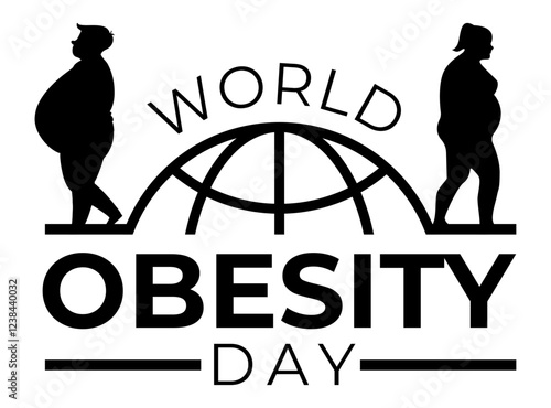 World Obesity Day black vector typo Logo Black Color