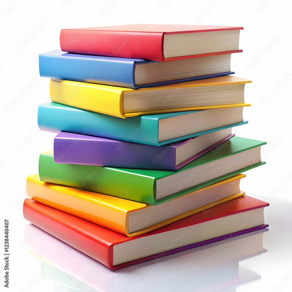 colorful book on white background colorful book on white background