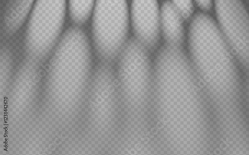 Abstract shadow overlay from foliage on a transparent background.