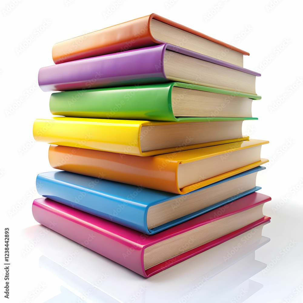 colorful book on white background colorful book on white background