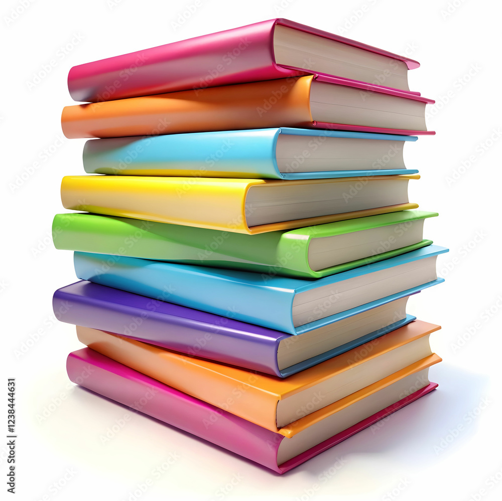 colorful book on white background colorful book on white background