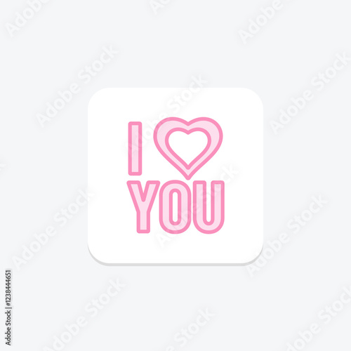 I Love You duotone line icon, vector, pixel perfect, illustrator file