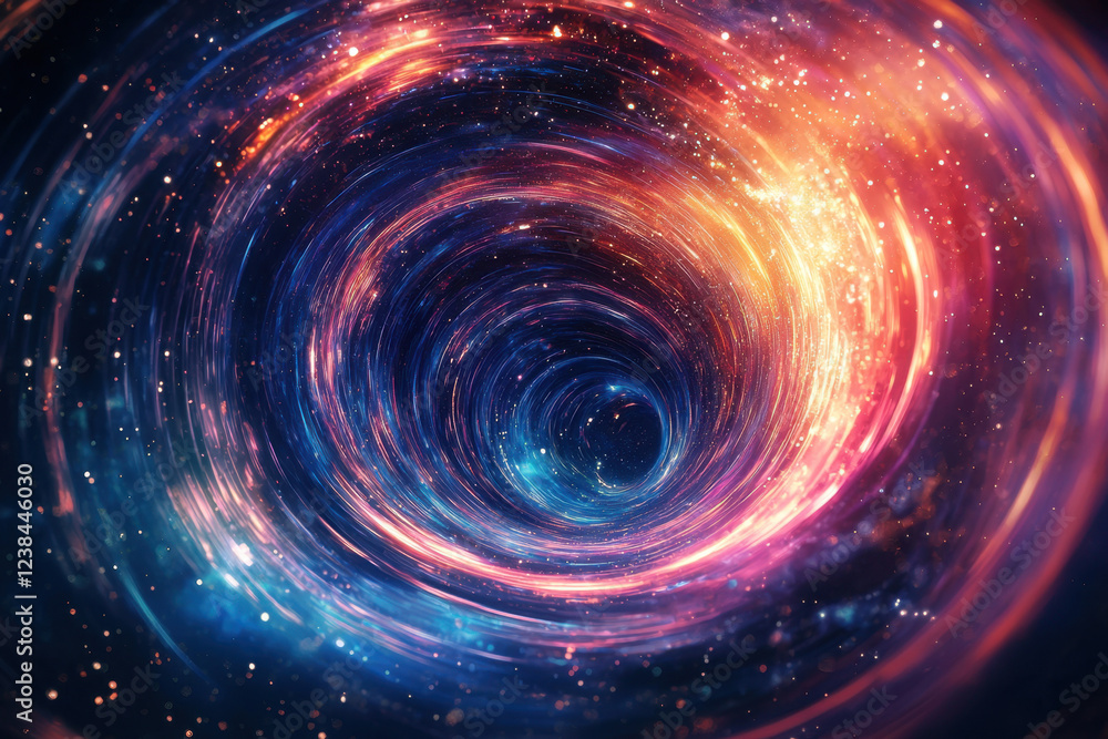 Cosmic black hole with swirling galaxy and glowing energy, deep space vortex Cosmic black hole with swirling galaxy and glowing energy, deep space vortex