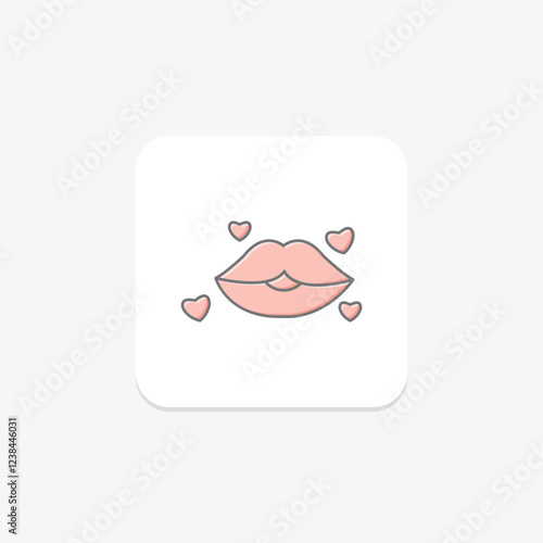 Love Lip lineal color icon, vector, pixel perfect, illustrator file