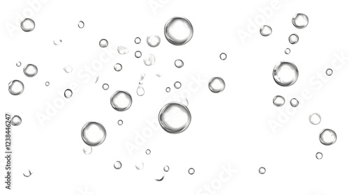 Wallpaper Mural Close up of crystal clear water bubbles floating and reflecting on a transparent glassy water surface with a minimalist abstract pattern Torontodigital.ca