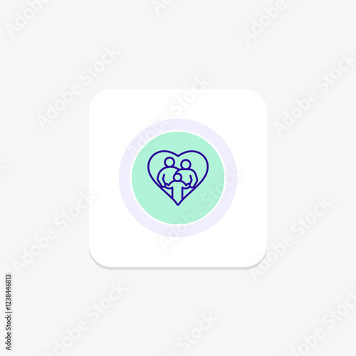 Family color circle icon, vector, pixel perfect, illustrator file