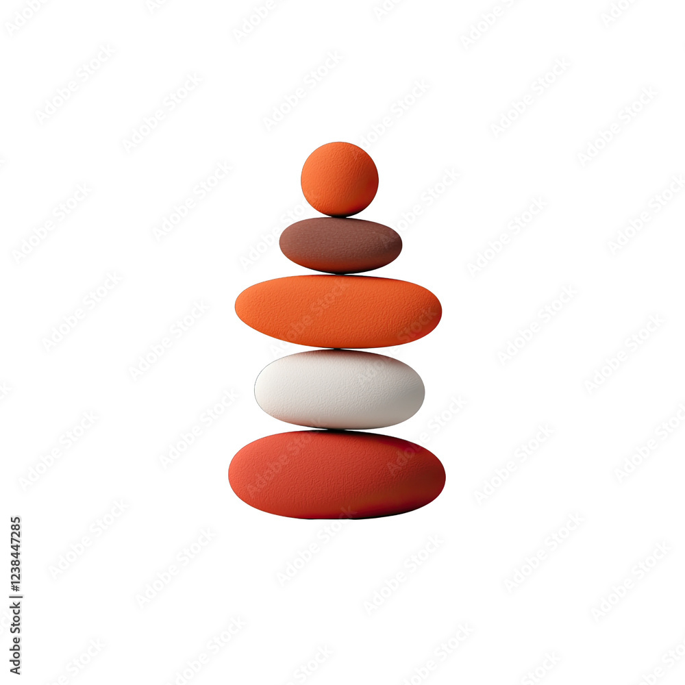 Balance symmetry idea. Colorful stacked stones showcasing balance, tranquility, and stylish home decor.