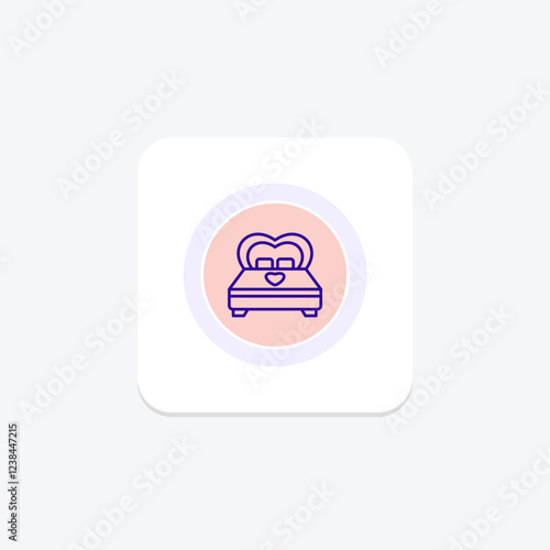 Love Bed color circle icon, vector, pixel perfect, illustrator file